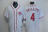 Cincinnati Reds #4 Brandon Phillips White New Cool Base Stitched Baseball Jersey,baseball caps,new era cap wholesale,wholesale hats